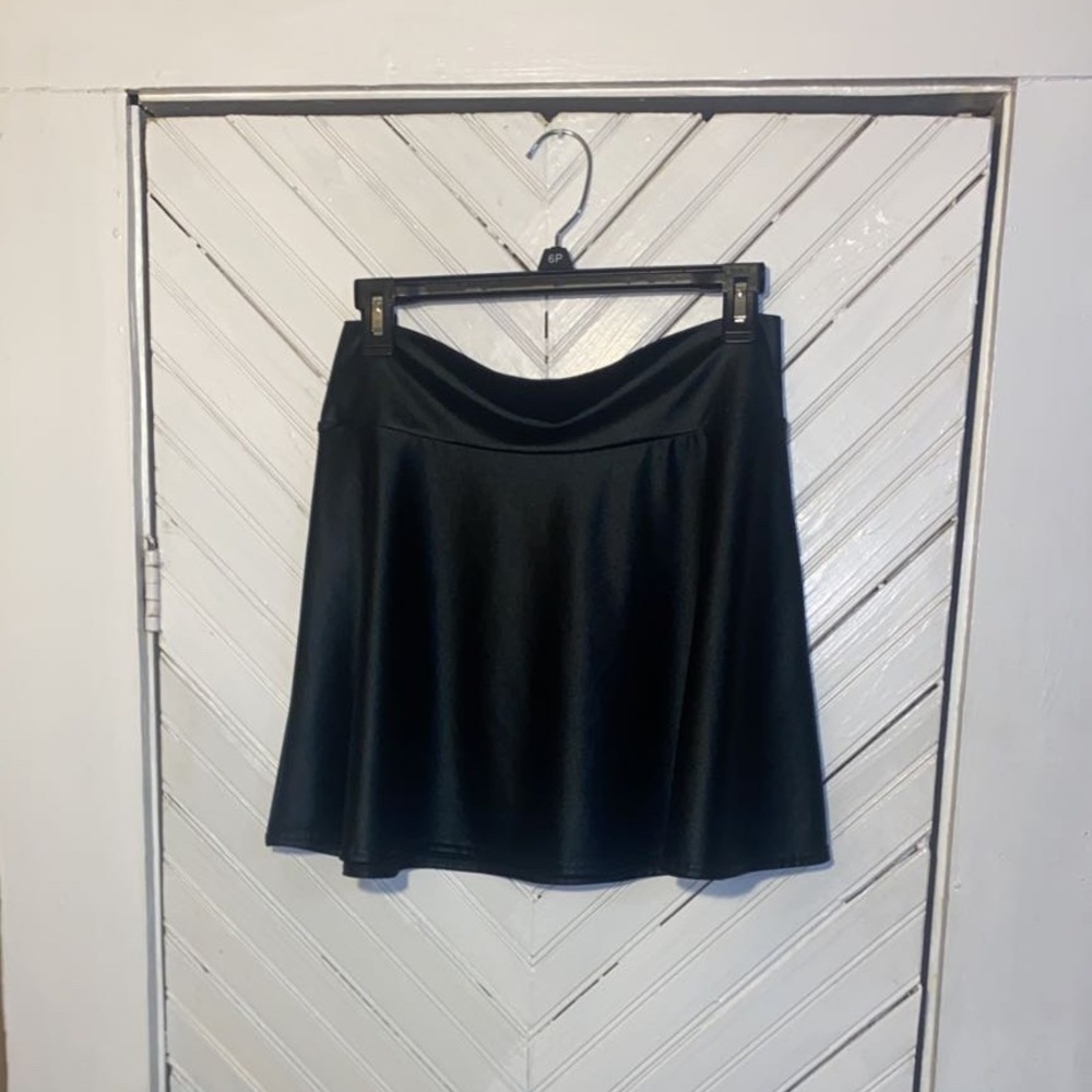 Faux Leather Circle Skirt